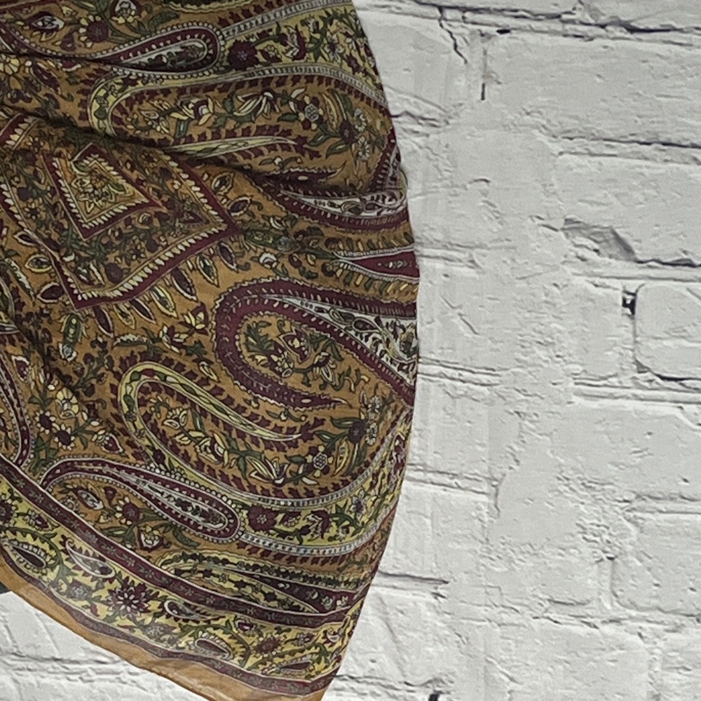 Paisley Patterned 100% silk Afghan Scarf - Picture 2 of 4